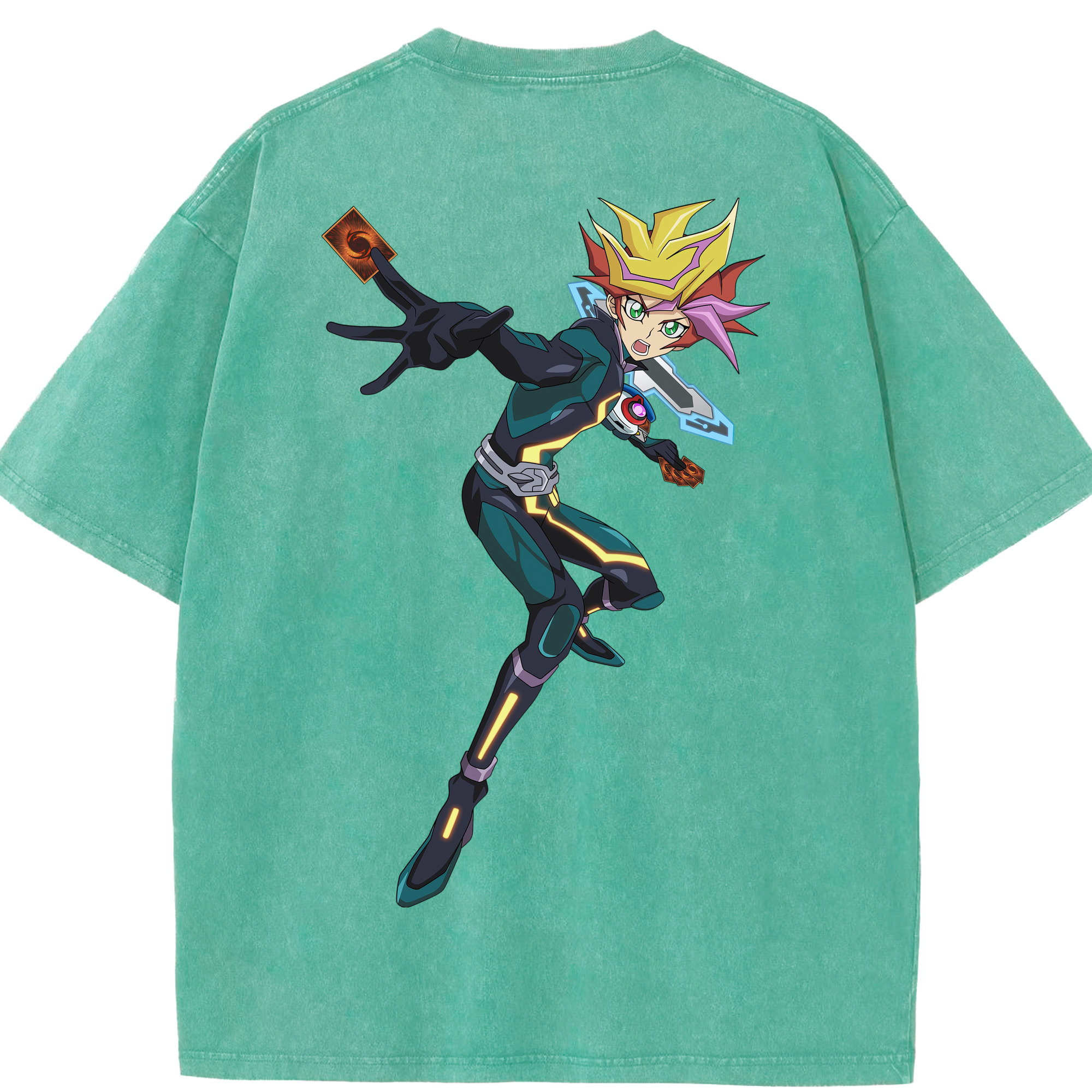 （画像用） 遊☆戯☆王 Yu-Gi-Oh! 綿100% ヴィンテージ風 半袖Tシャツ（背面プリント）